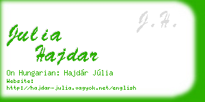 julia hajdar business card
