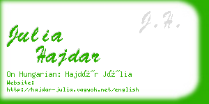 julia hajdar business card